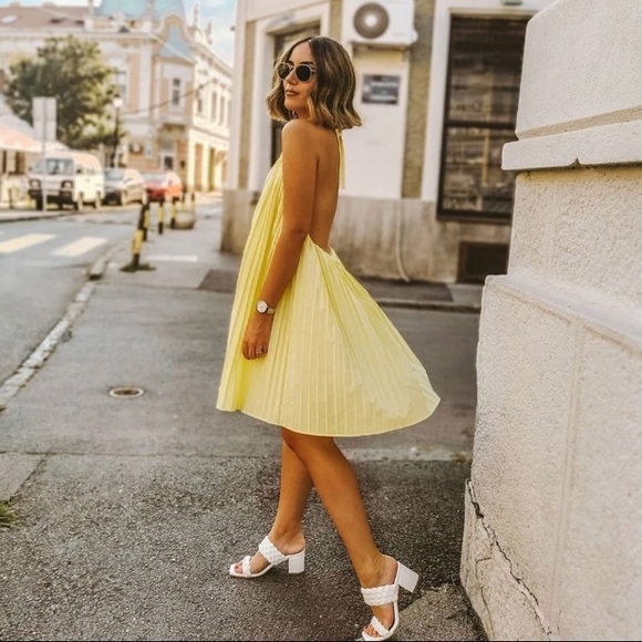 Zara | Dresses | Nwt Zara Light Yellow Halter Dress | Poshmark